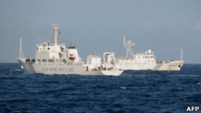 中國海監船2011年5月26日在距離越南中部海岸線120海里處巡洋