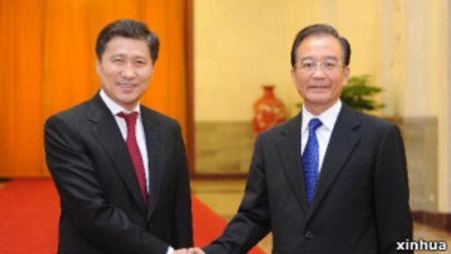 中國國務院總理溫家寶與蒙古國總理巴特包勒德