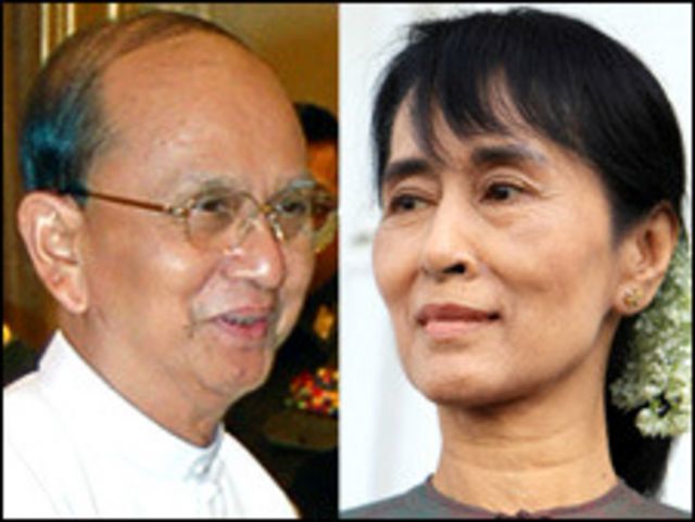 Burma President and Daw Aung San Suu Kyi