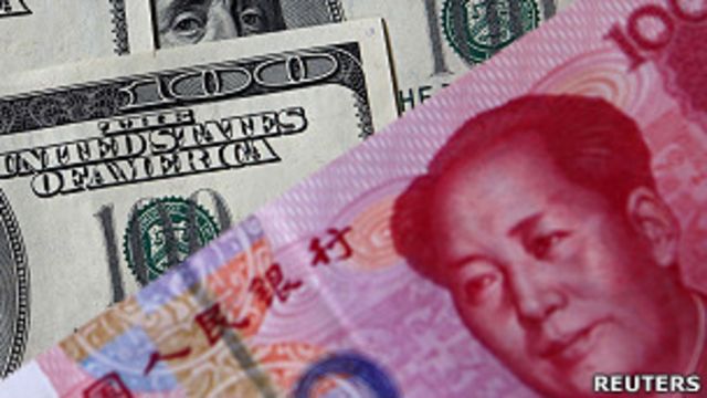 人民幣與美元鈔票