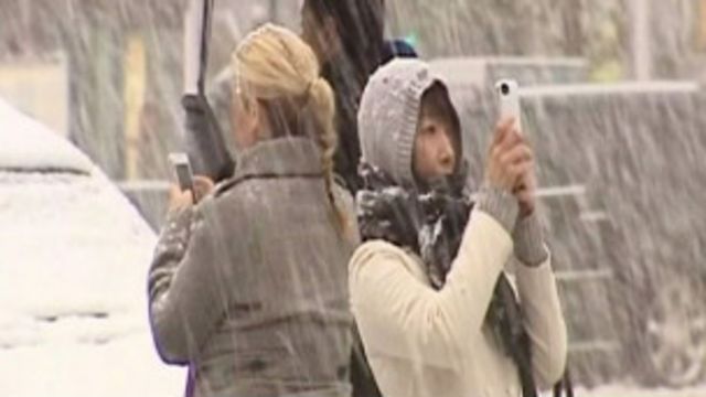 Americanos registram fotos da neve fora de época (BBC)