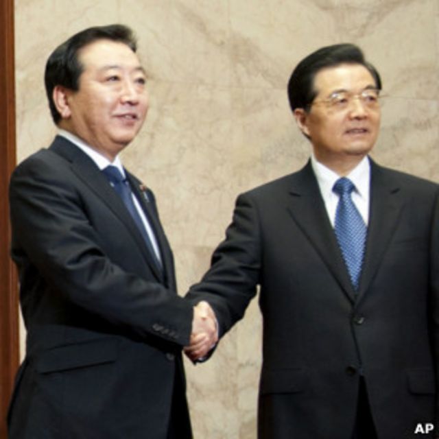 日本首相野田佳彥和中國國家主席胡錦濤