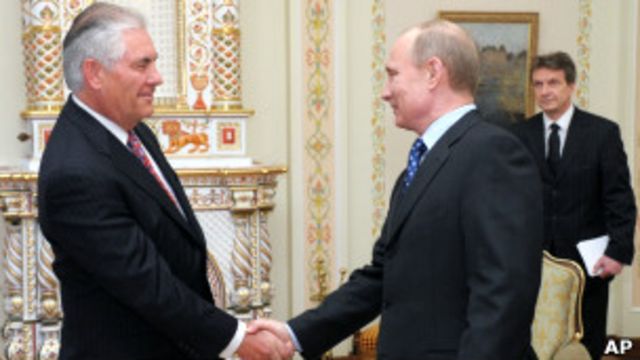 Владимир Путин и Рекс Тилерсон