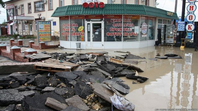 Tsunami damage in russia
