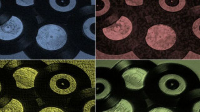 Montaje con discos de vinilo