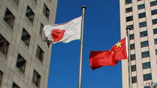 banderas de China y Japón