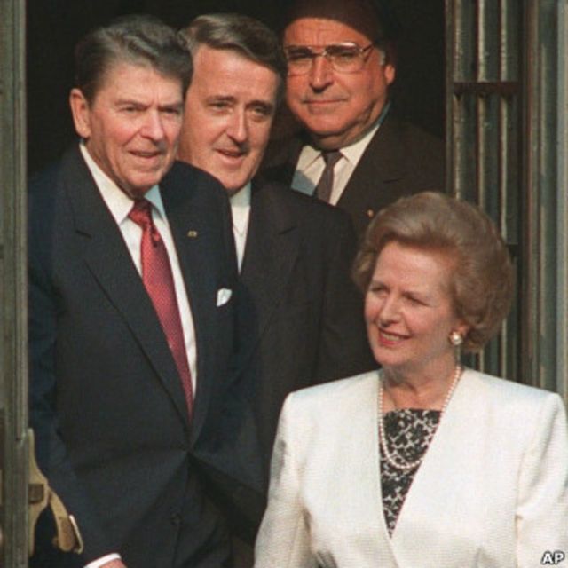 Cựu Thủ tướng Anh, Margaret Thatcher, và Tổng thống Mỹ, Ronald Reagan