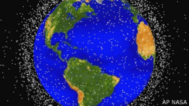 Gráfico de la NASA sobre basura espacial en la órbita terrestre 