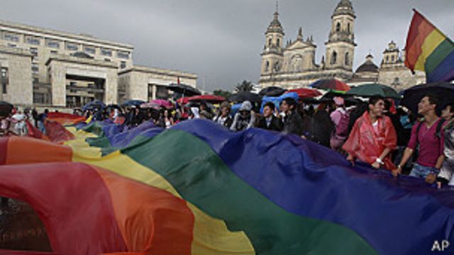 manifestación a favor del matrimonio igualitario en Bogotá