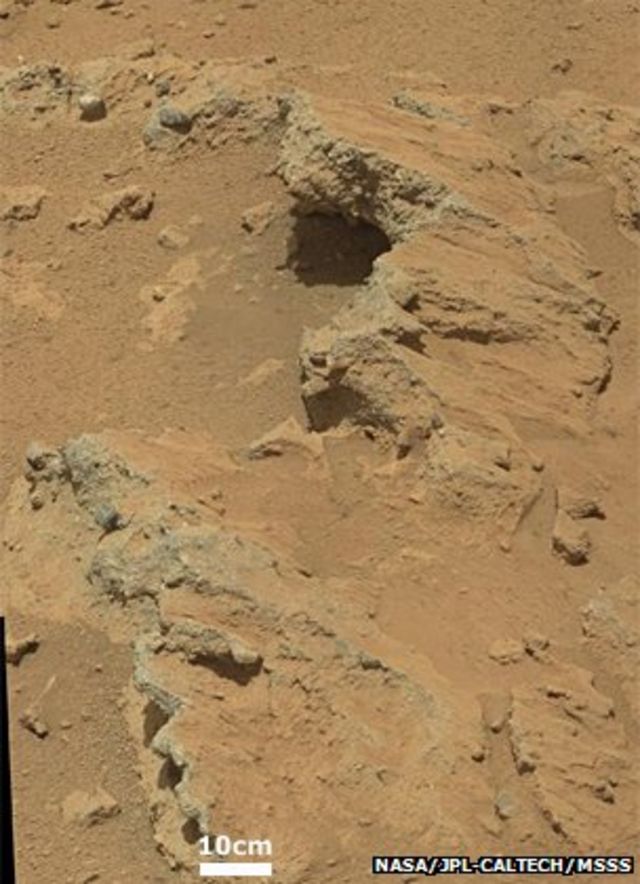 O Curiosity encontrou formações com pedregulhos aglomerados