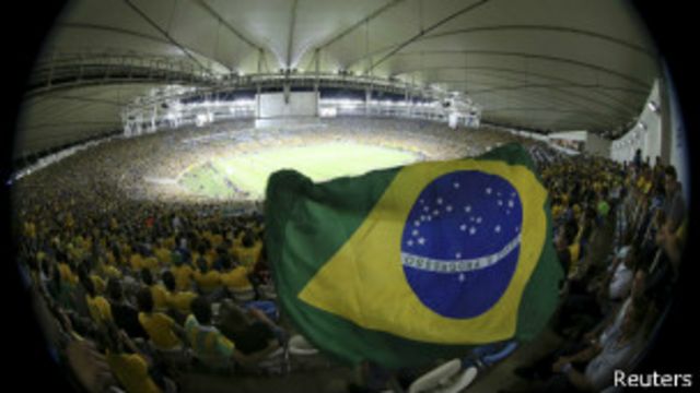 Bandeira do Brasil em jogo da Copa das Confederações (Getty/Arquivo)