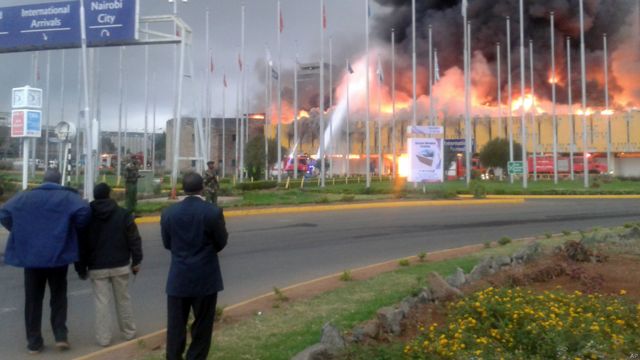 nairobi airpot closed due to huge fire