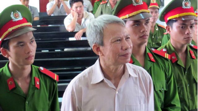 Ông Ngô Hào tại phiên tòa sơ thẩm ở Phú Yên