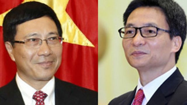 Hai ông Phạm Bình Minh và Vũ Đức Đam