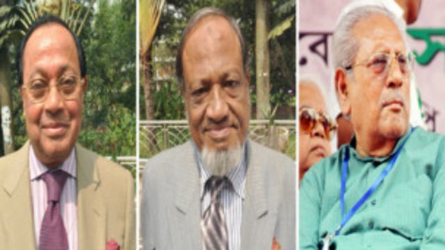 আটক হওয়া তিন বিএনপি নেতা: মওদুদ আহমেদ, রফিকুল ইসলাম মিয়া এবং এম কে আনোয়ার