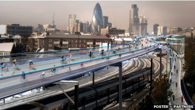 伦敦拟投巨资建造 空中 自行车道 c News 中文