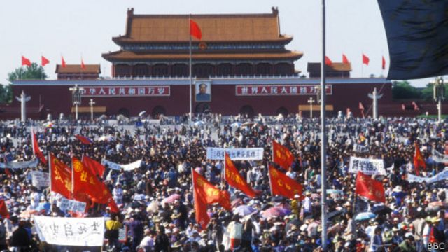 1989年5月天安门广场上的学生请愿行动