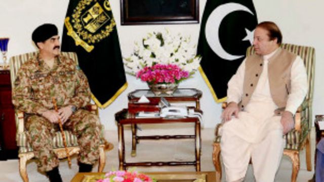 آرمی چیف اور وزیراعظم نے آپریشن ضرب عضب اور متاثرین شمالی وزیرستان کی بحالی پر تبادلہ خیال کیا،وزیراعظم ہاؤس