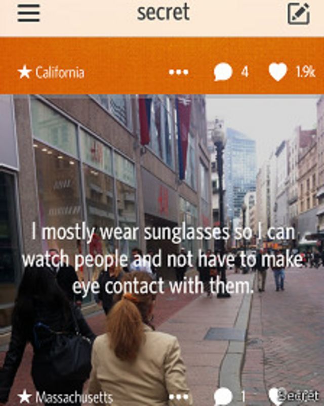 "Normalmente uso lentes de sol para poder observar a la gente sin tener que hacer contacto visual con ellos"