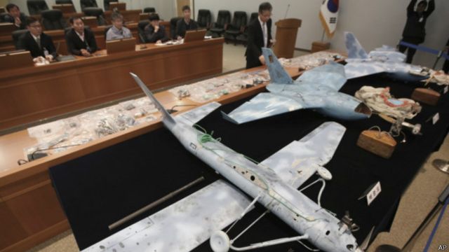 韓國國防部稱，三架無人機均來自朝鮮（11/04/2014）
