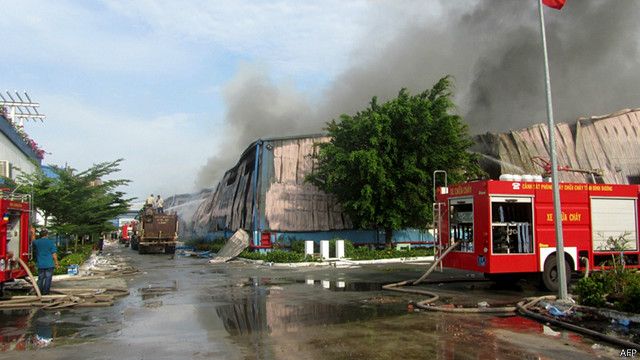 Nhiều nhà máy, cơ sở sản xuất của các công ty Đài Loan, Trung Quốc tại Bình Dương đã bị đốt phá trong đợt bạo loạn hồi 5/2014