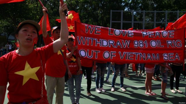 一些在香港的越南人也加入了這次遊行。