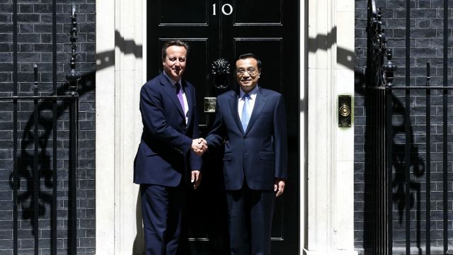 中國總理李克強周二（17日）在倫敦唐寧街10號首相府與英國首相卡梅倫舉行會晤。
