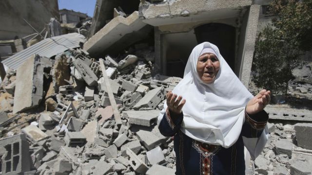 巴勒斯坦婦人哭泣