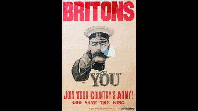 一戰期間著名的募兵廣告--基奇納伯爵「你的國家需要你」