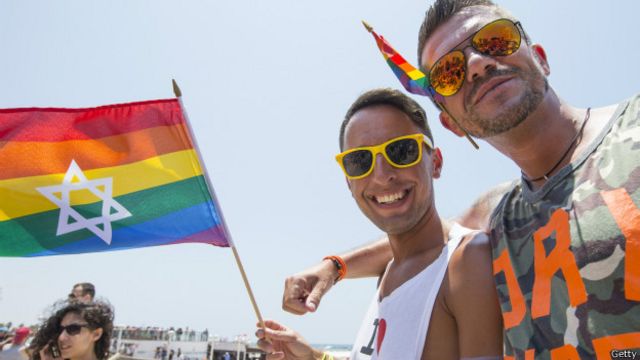 Pareja gay en Tel Aviv