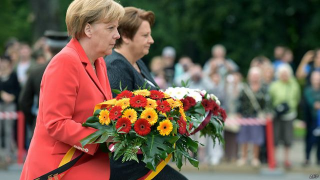 Ангела Меркель в ходе визита в Ригу