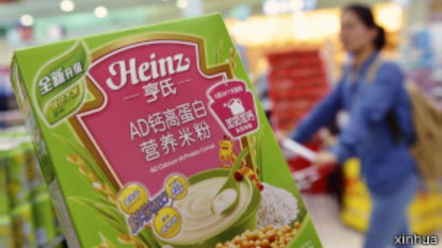 在杭州某超市的亨氏高蛋白嬰兒米粉(新華社圖片)