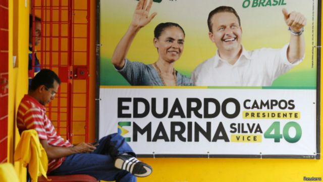 Pôster de Marina Silva e Eduardo Campos (Reuters)