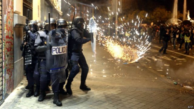 Disturbios en España.