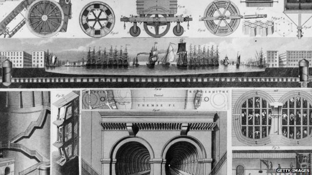 Planes para el túnel del Támesis