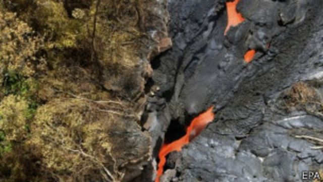 Lava del volcán hawaiano