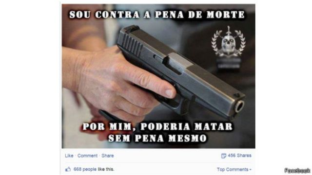 Pginas criação de memes com apoio de violência praticada por policiais