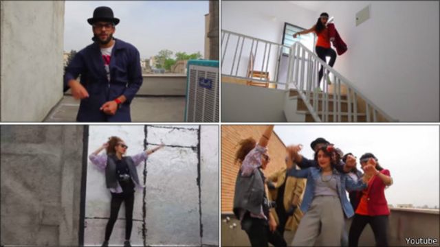 إيرانيون يرقصون على أغنية هابي