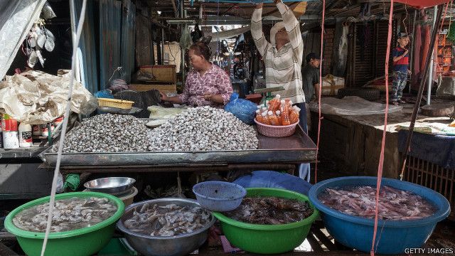 Perekonomian Kamboja ditopang oleh sektor garmen dan pariwisata. 