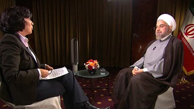 حسن روحانی در جریان سفرش به نیویورک با کریستین امانپور از سیانان مصاحبه کرده است