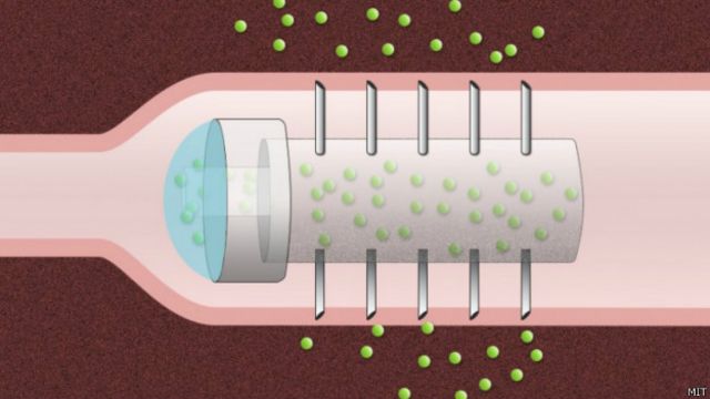 Cápsula con las microagujas