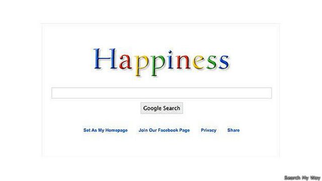 Надпись Happiness вместо Google