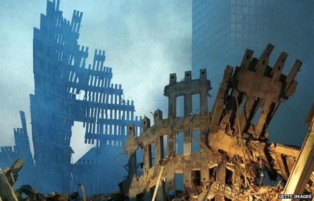 Restos do World Trade Center após o ataque de 11 de setembro de 2001 | Foto: Getty