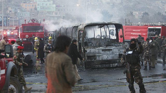 حمله انتحاری به اتوبوس ارتش در غرب کابل Bbc News فارسی
