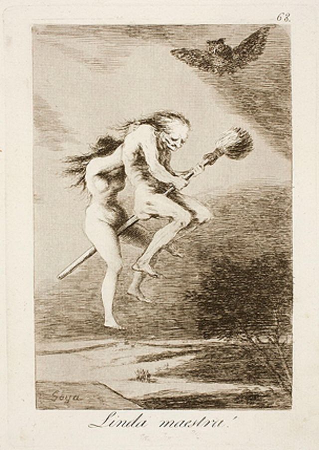 Grabado No. 68 de Los Caprichos de Goya. Museo del Prado.