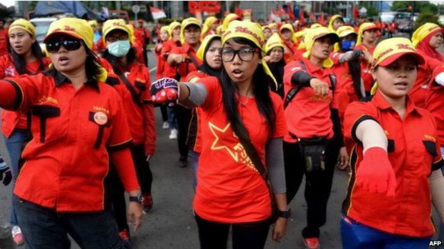 印尼婦女三八當天在雅加達遊行