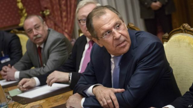 Министр иностранных дел РФ Сергей Лавров на переговорах по иранской ядерной проблеме в Лозанне (28 марта 2015 г.)