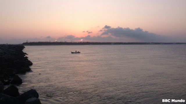 Playa Miramar vista desde la escollera