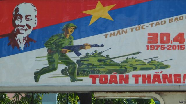 圖輯：越南統一40週年 街頭宣傳畫