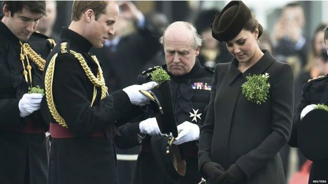 英國劍橋公爵夫婦出席聖帕特里克節遊行。